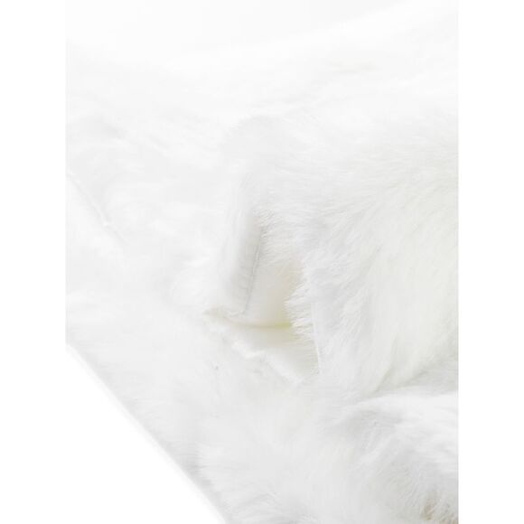 Faux Fur Bolero Shrug Crop Jacket Evening Bow Tie Front Fluffy Coat White - Picture 5 of 5